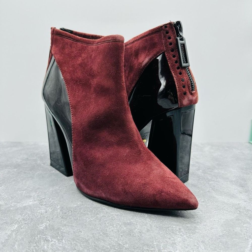 KAT MACONIE tronchetto donna bordeaux MARGO suede/patent boot shoe women’s
